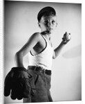 Boy with Baseball and Glove by Anonymous
