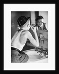 Boy Shaving at Mirror by Anonymous