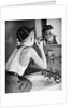 Boy Shaving at Mirror by Anonymous