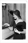 Young Woman At Bank Teller'S Window by Anonymous