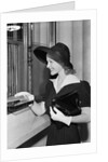Young Woman At Bank Teller'S Window by Anonymous