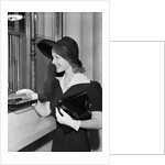 Young Woman At Bank Teller'S Window by Anonymous