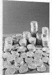Stacks Of American Silver Dollars by Anonymous