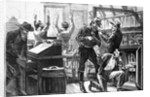 Illustraiton of a Holdup in a Western Store by Anonymous