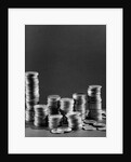 Stacks of Tarnished Silver Dollars by Anonymous