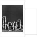 Stacks of Tarnished Silver Dollars by Anonymous