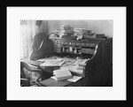 Rolltop Desk Littered with Books and Papers by Anonymous