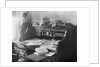 Rolltop Desk Littered with Books and Papers by Anonymous