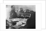 Rolltop Desk Littered with Books and Papers by Anonymous