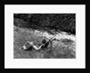 Boy Fishing with Hat Over Face by Anonymous