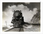 Steam Locomotive Chugging Down Track by Anonymous