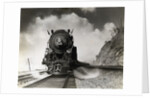 Steam Locomotive Chugging Down Track by Anonymous