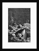 Illus. Of Men On Rocks W/Crashed Craft by Anonymous
