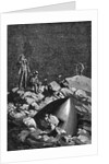 Illus. Of Men On Rocks W/Crashed Craft by Anonymous