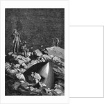 Illus. Of Men On Rocks W/Crashed Craft by Anonymous