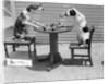 Dogs Playing Checkers/One Smokes Pipe by Anonymous