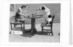 Dogs Playing Checkers/One Smokes Pipe by Anonymous