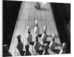 Bowling Ball Rolling Toward Pins by Anonymous