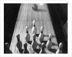 Bowling Ball Rolling Toward Pins by Anonymous