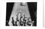Bowling Ball Rolling Toward Pins by Anonymous