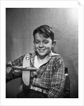 Boy with Model Plane by Anonymous