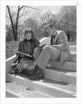 Students on Steps Reading by Anonymous