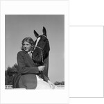 Teenage Girl with Her Horse by Anonymous