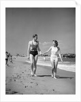 Couple in Bathing Suits at the Beach by Anonymous