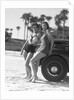 Women in Bathing Suits Leaning Against Car by Anonymous