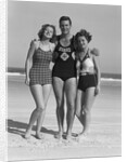 Lifeguard With Arm Around Sunbathers by Anonymous