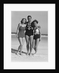 Lifeguard With Arm Around Sunbathers by Anonymous