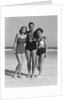 Lifeguard With Arm Around Sunbathers by Anonymous