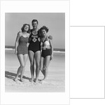 Lifeguard With Arm Around Sunbathers by Anonymous