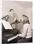 Boy and Girl Playing Instruments by Anonymous