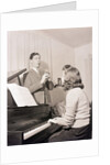 Boy and Girl Playing Instruments by Anonymous
