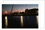 Nuclear Plant Silhouetted Against Sunset by Anonymous