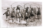 The Cowboy's Race Woodcut by Anonymous