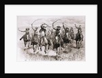 The Cowboy's Race Woodcut by Anonymous
