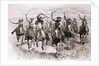 The Cowboy's Race Woodcut by Anonymous