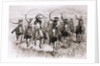 The Cowboy's Race Woodcut by Anonymous