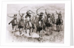 The Cowboy's Race Woodcut by Anonymous