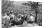 Horseback Riders Rest To Admire View by Anonymous