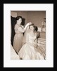 Mother Putting Bridal Veil on Daughter by Anonymous