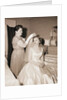 Mother Putting Bridal Veil on Daughter by Anonymous
