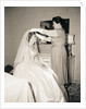 Mother Putting Bridal Veil on Daughter by Anonymous