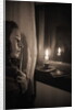 Woman at Window with Candle by Anonymous