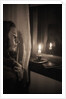 Woman at Window with Candle by Anonymous