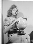 Woman Seated with Globe by Anonymous