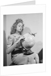 Woman Seated with Globe by Anonymous