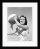 Woman Holding Beach Ball by Anonymous